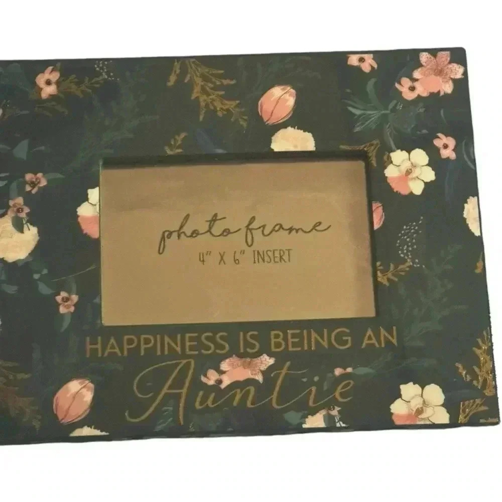 Aunt Auntie photo album green floral “happiness is being an auntie”